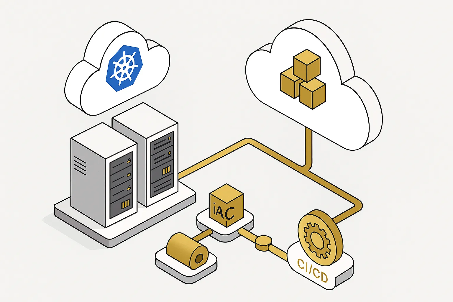 Hybrid cloud solutions illustration
